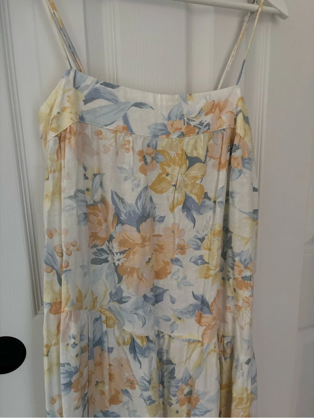 Abercrombie & Fitch Floral Tiered Maxi Skirt in Yellow and Blue